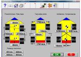 Ratų geometrijos reguliavimas 3d formato stendu